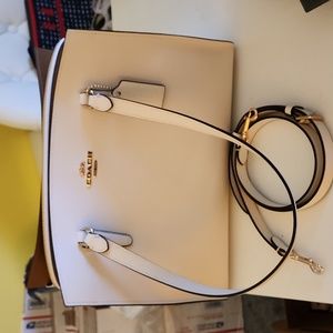 Coach Tatum Carryall Handbag Purse Gold/Chalk Light Saddle NWT